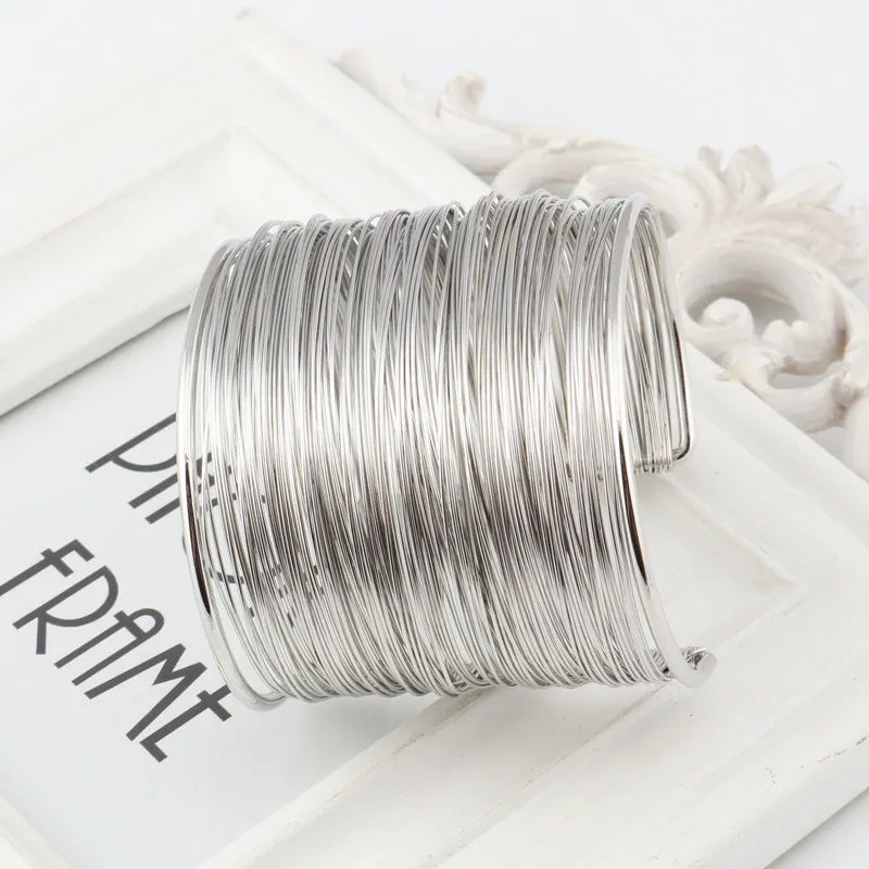 Wire Wrapped Metallic Cuff Bracelet