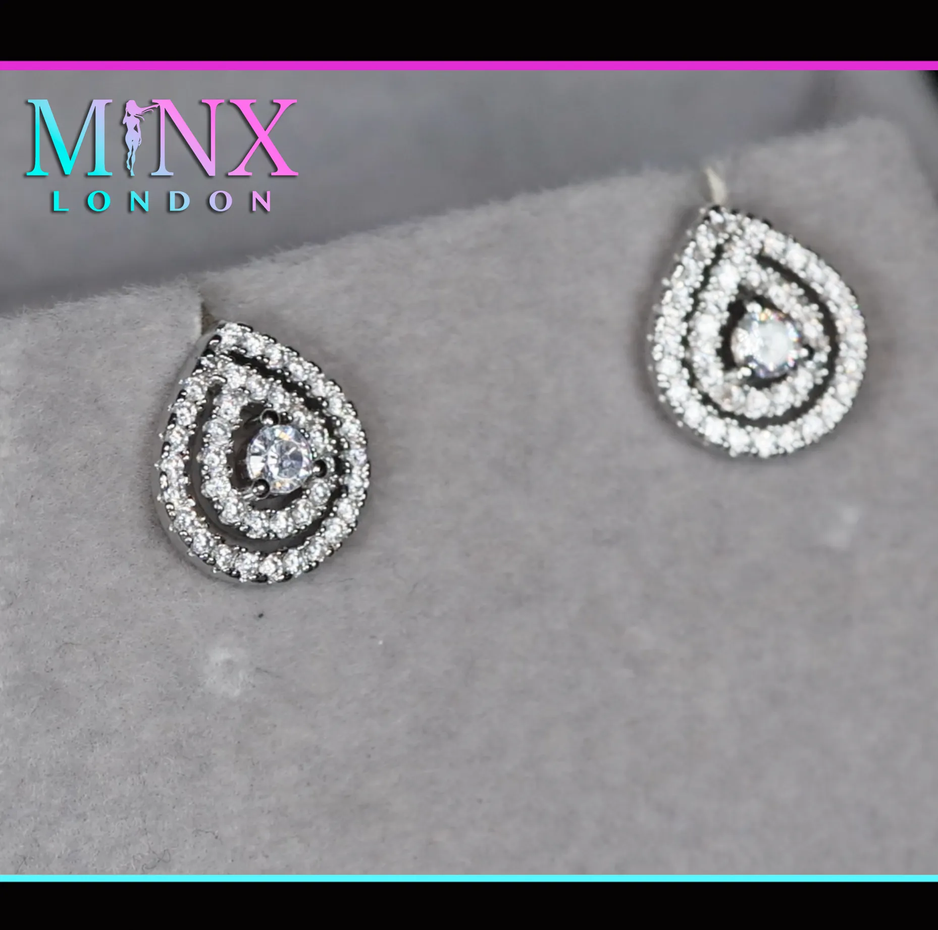 Womens Diamond Ear Studs | Pear cut diamond ear studs