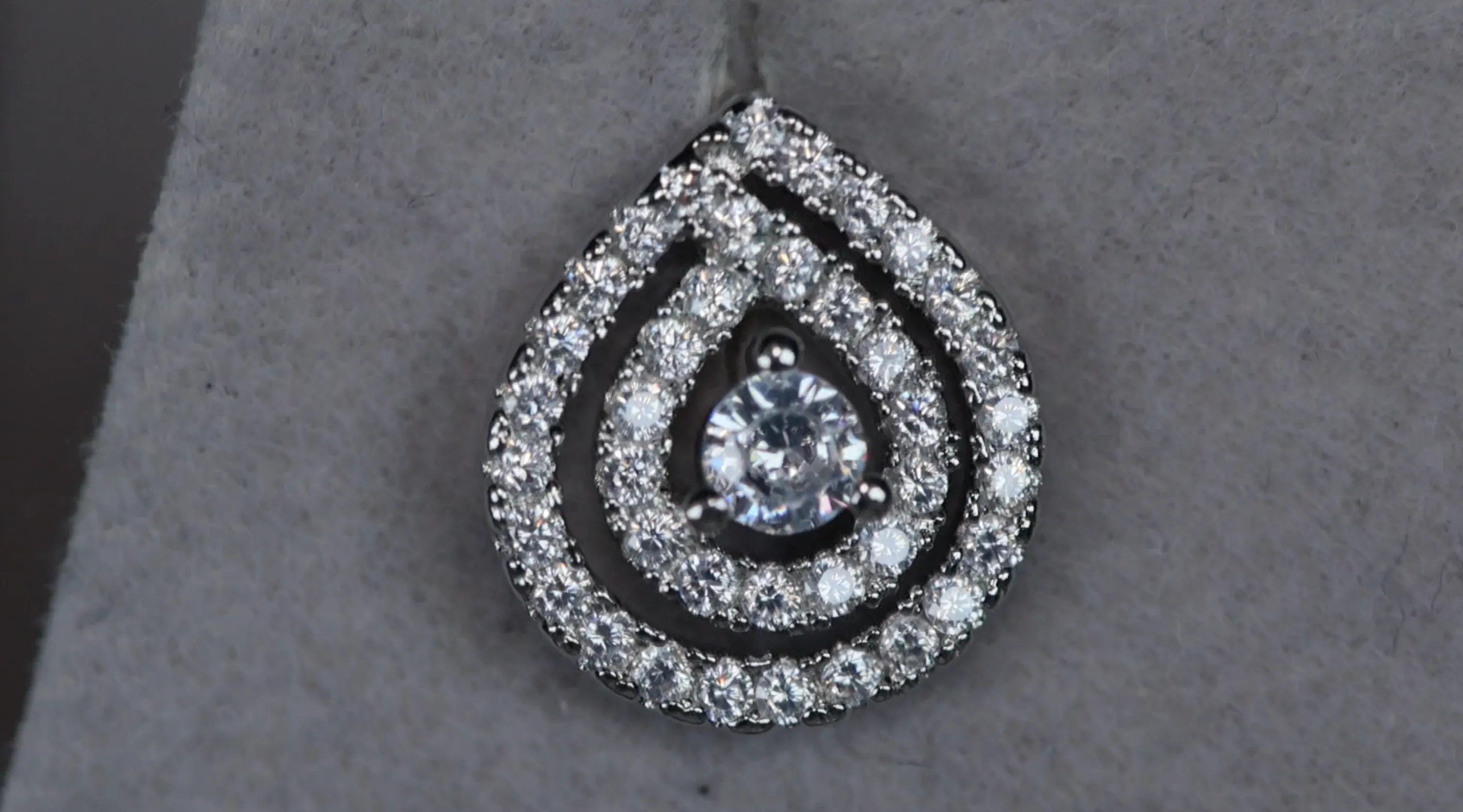 Womens Diamond Ear Studs | Pear cut diamond ear studs