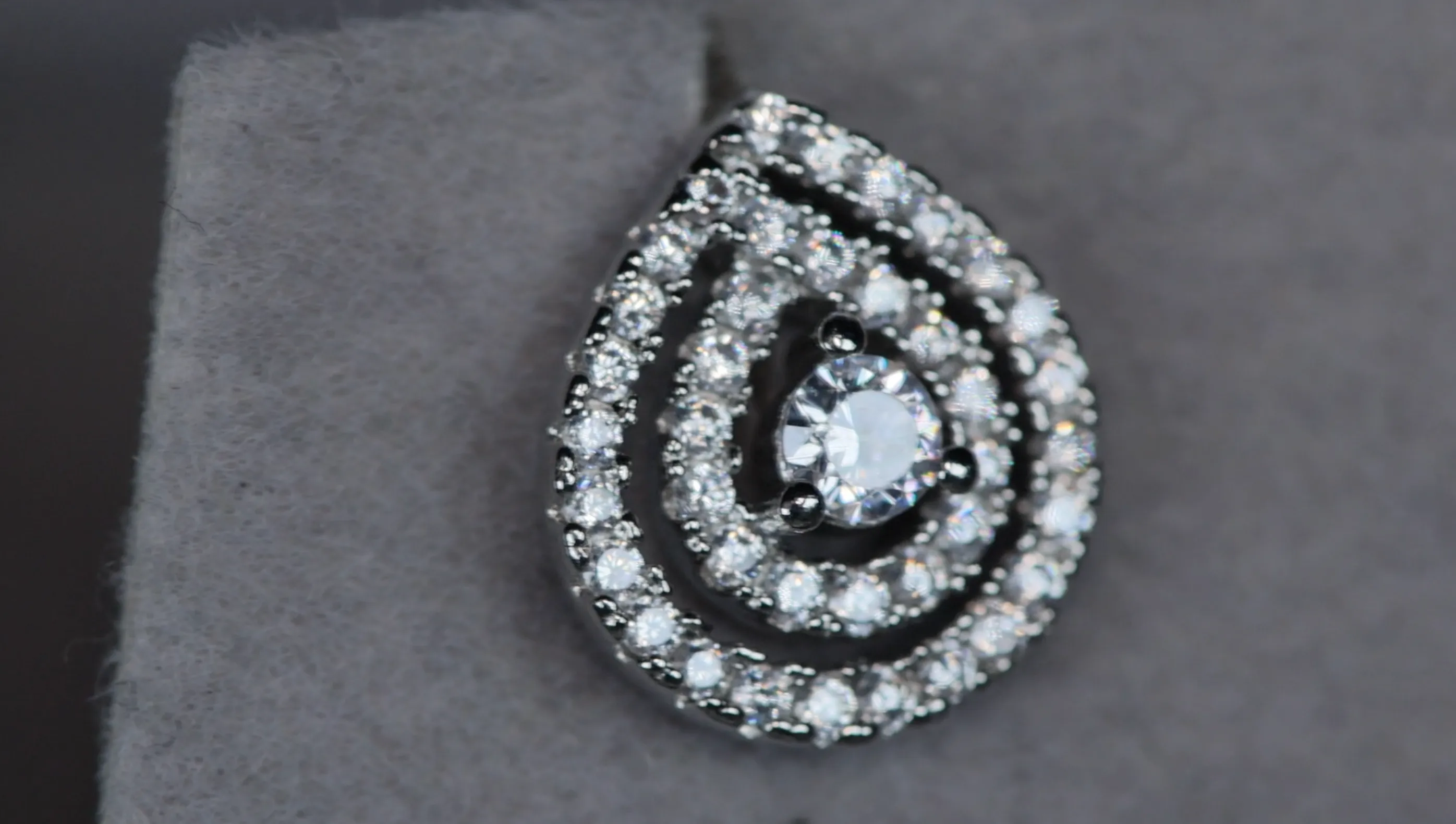 Womens Diamond Ear Studs | Pear cut diamond ear studs