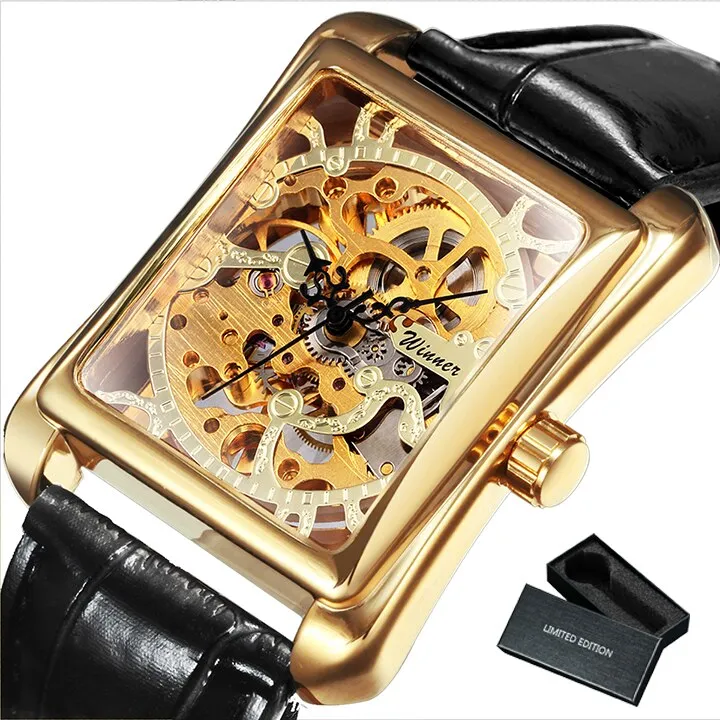Women's Rectangular Dial Mechanical Watches