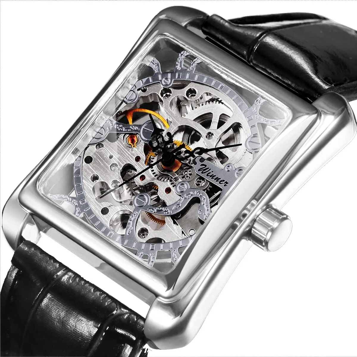 Women's Rectangular Dial Mechanical Watches
