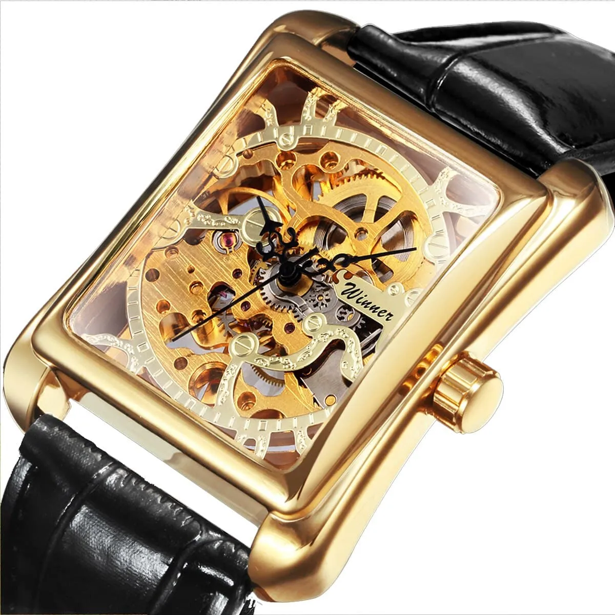 Women's Rectangular Dial Mechanical Watches