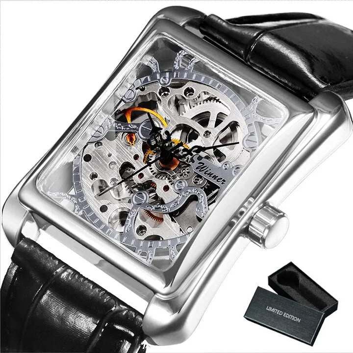Women's Rectangular Dial Mechanical Watches