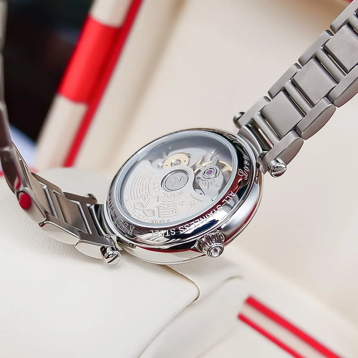 Women's Stainless Steel Diamond Automatic Wristwatch