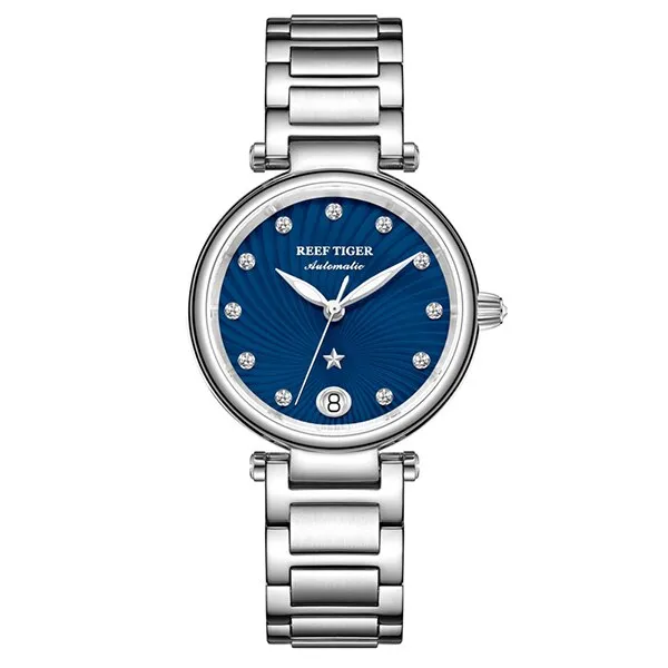 Women's Stainless Steel Diamond Automatic Wristwatch