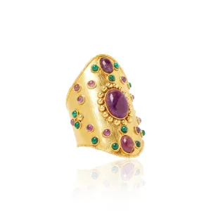 Wonder Cuff in Amethyst and Malachite