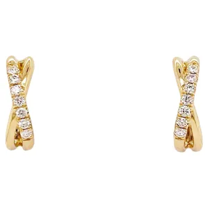 X Diamond Huggie Earrings