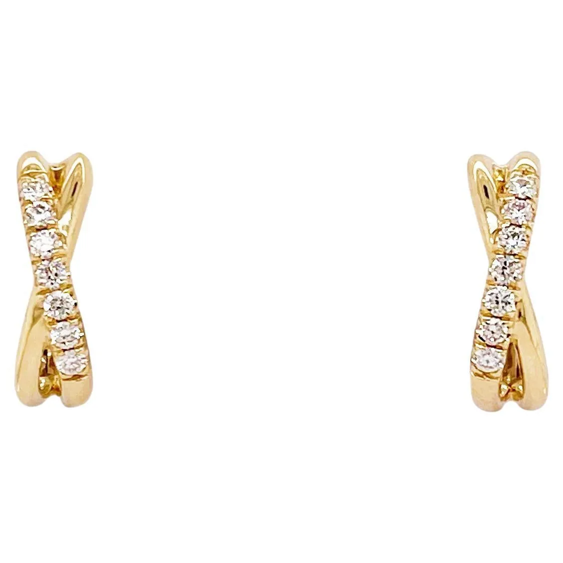 X Diamond Huggie Earrings