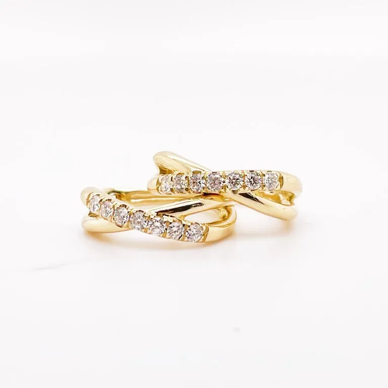 X Diamond Huggie Earrings
