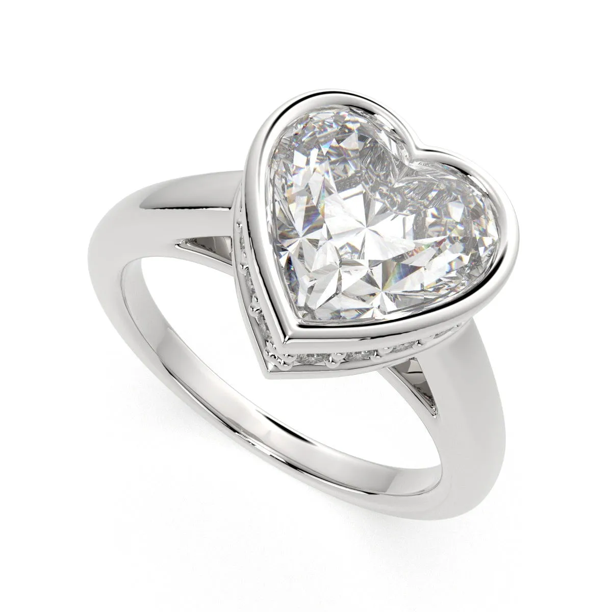 Xenia Heart Cut Halo Pave Solitaire Engagement Ring Setting