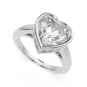 Xenia Heart Cut Halo Pave Solitaire Engagement Ring Setting
