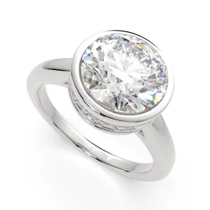 Xenia Round Cut Halo Pave Solitaire Engagement Ring Setting