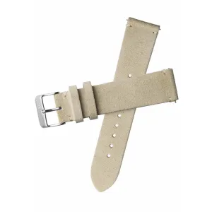 Xeric 20mm Italian Suede Wheat Strap Silver Buckle