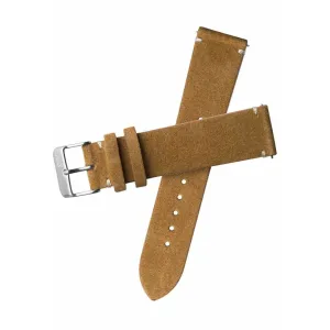 Xeric 22mm Italian Suede Tan Strap Silver Buckle