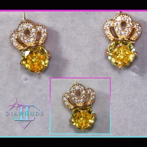 Yellow Diamond Earrings | Womens Earrings | Canary Yellow Earrings | Yellow Diamond Ear Studs | Stud Earrings | Diamond Ear Studs